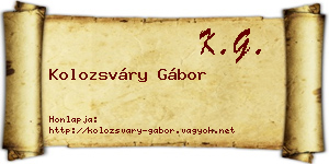 Kolozsváry Gábor névjegykártya